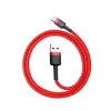 USB 2.0 A į USB-C laidas Baseus CATKLF-B09 1m QC3.0 nailoninis pintas raudonas, greitas įkrovimas ir duomenų sinchronizavimas