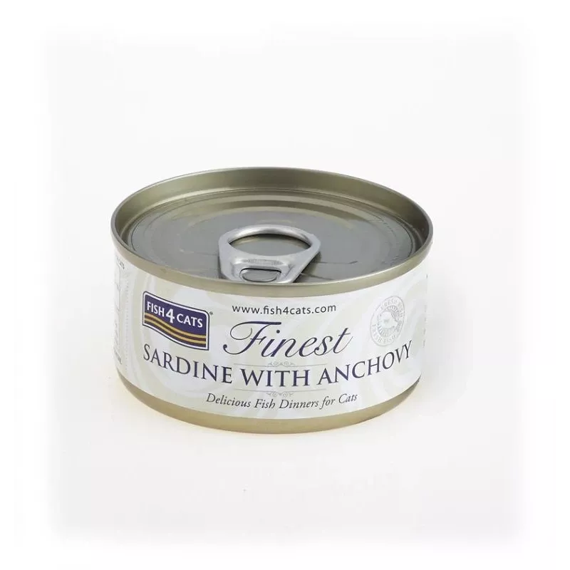 FISH4CATS Sardinė su ančiuviais - šlapias kačių maistas - 70g