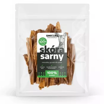 Šunų skanėstai UNISZKI elnio oda 100 g – vieno ingrediento elnio kremzlės dantų priežiūrai ir dresūrai