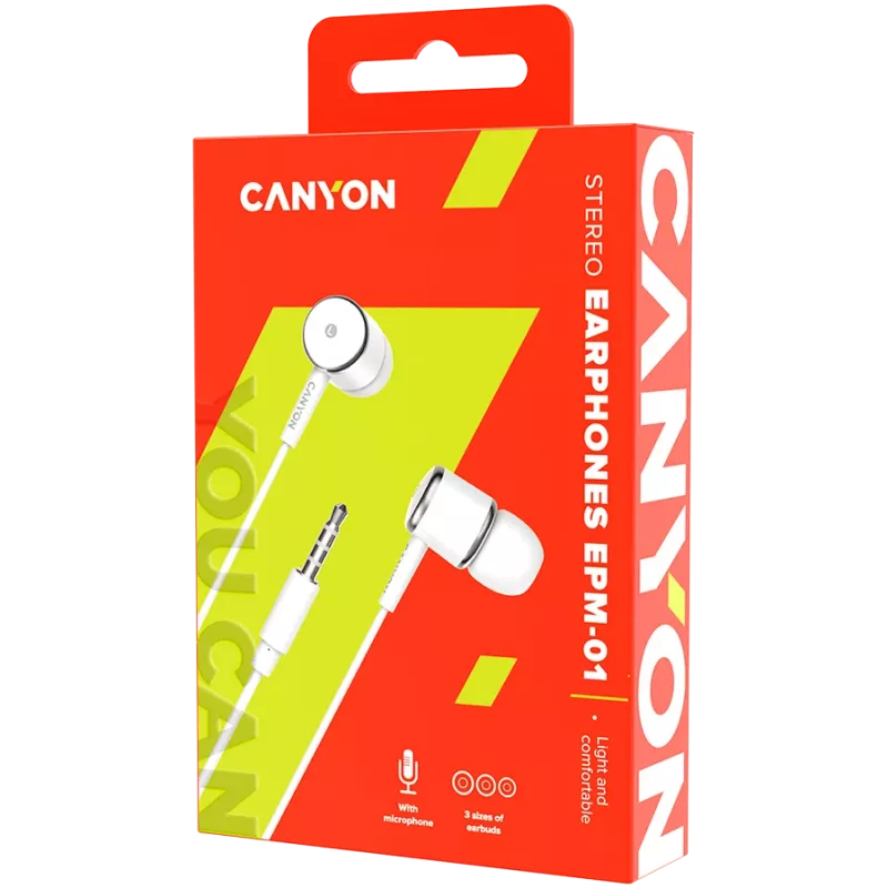 CANYON ausinės EPM-01 Mik. 1,2 m Baltos