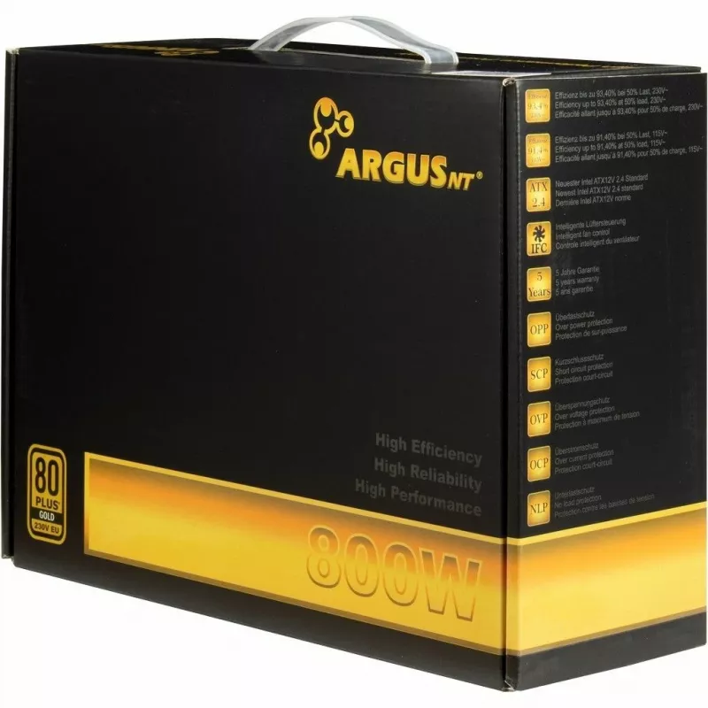 Inter-Tech Argus GPS-800 800W maitinimo blokas, 80+ Gold, ATX, 14 cm ventiliatorius