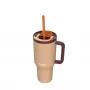 Termo puodelis su teleskopiniu šiaudeliu Kambukka Rio Tumbler 950ml Almond Dream