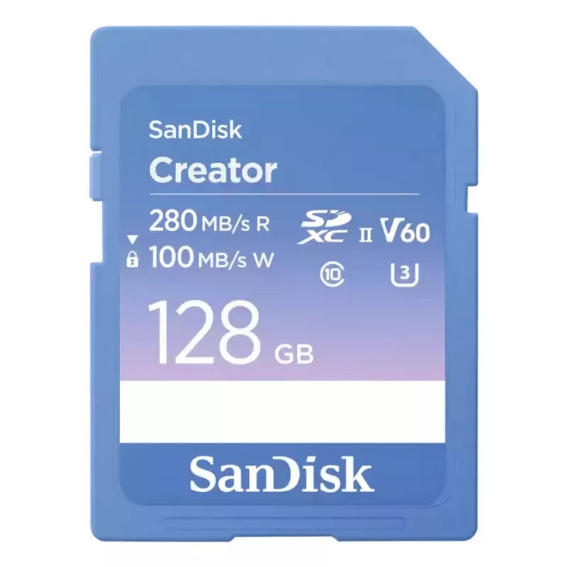 SanDisk Creator SD atminties kortelė UHS-II 128GB perdavimo greitis iki 280 MB/s