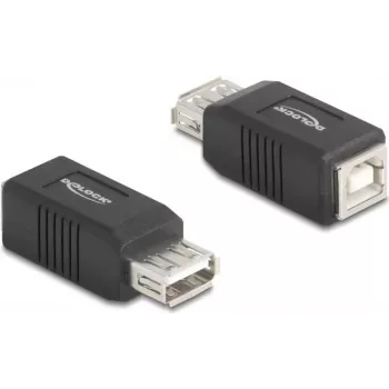 DeLOCK 67203 kabelio laidų sukeitiklis USB Type-A USB Type-B juodas
