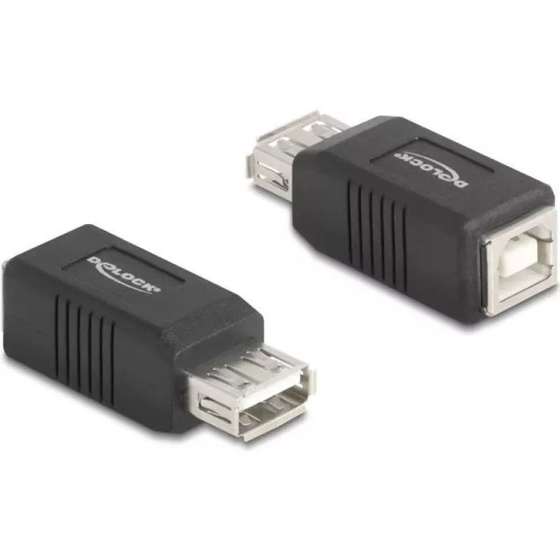DeLOCK 67203 kabelio laidų sukeitiklis USB Type-A USB Type-B juodas