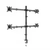Monitoriaus laikiklis Gembird MA-D4-01, stalo spaustuvas iki 4 ekranų, 32 coliai (81,3 cm), 40 kg, VESA 75x75–100x100, juodas