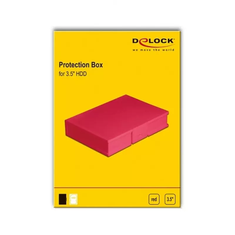 Apsauginė dėžutė DeLOCK 18374, skirta 3,5 colio HDD, raudona