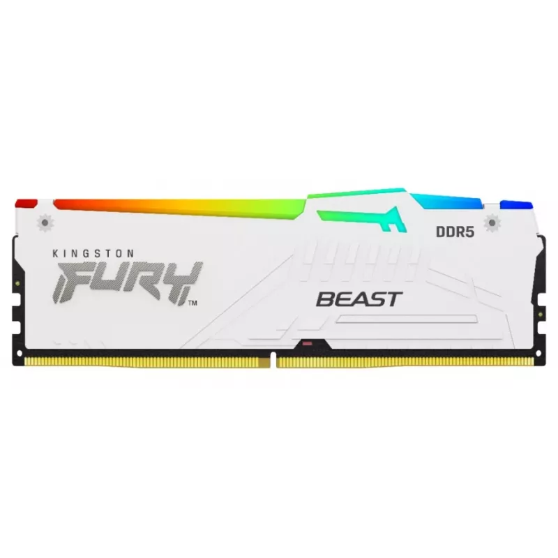 Kingston FURY Beast RGB KF552C40BWAK2-16 DDR5-5200 16GB (2x8GB) rinkinys, CL40, baltas