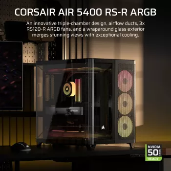 PC case Corsair AIR 5400 RS-R ARGB Midi Tower Juoda