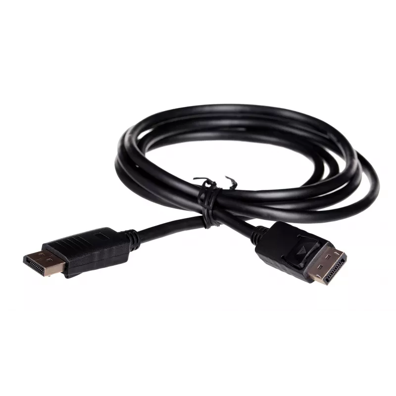 DisplayPort laidas SAVIO CL-136, DisplayPort kištukas–kištukas, 2 m, DP 1.2, auksiniai kontaktai, juodas