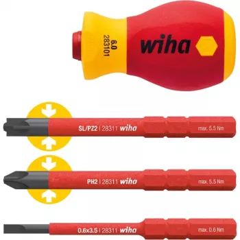 „Wiha“ VDE trumpa atsuktuvo rankena SB28310101, rankenos skersmuo 34 mm, izoliuota