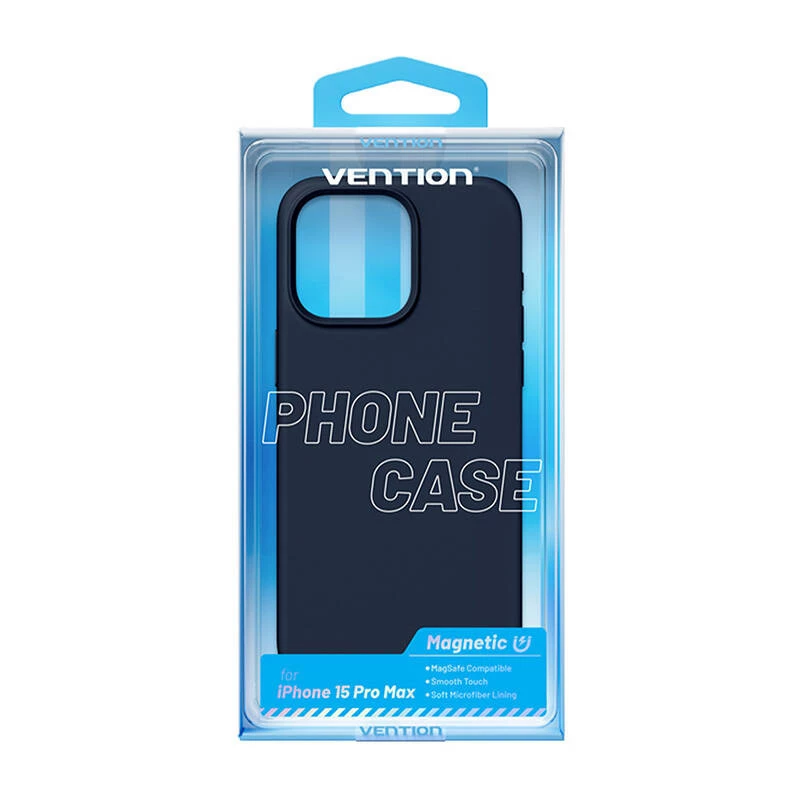 Apsauginis silikoninis dėklas Vention KUFL0-40 skirtas iPhone 15 Pro Max, mėlynas