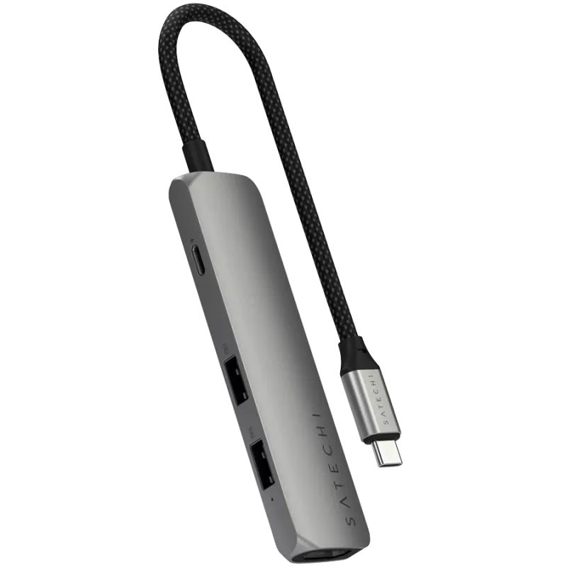 Satechi ST-P4SM sąsajos šakotuvas USB Type-C 10000 Mbit/s Pilka