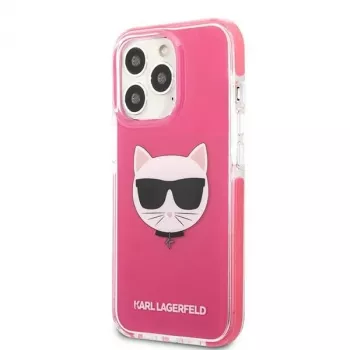Karl Lagerfeld KLHCP13XTPECPI Iphone 13 Pro Max 6.7 kietas dėklas Fuchsia/FUSCHIA Choupette Head