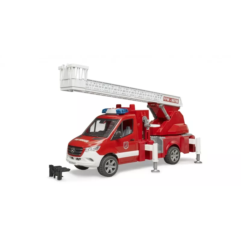 Gaisrinis automobilis BRUDER 02673 raudonas baltas ABS sintetika 4 metai
