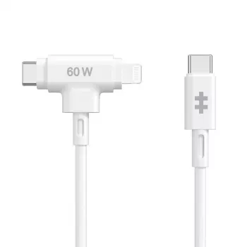 HYPER HyperJuice USB kabelis USB 2.0 1,5 m USB C USB C/Lightning baltas