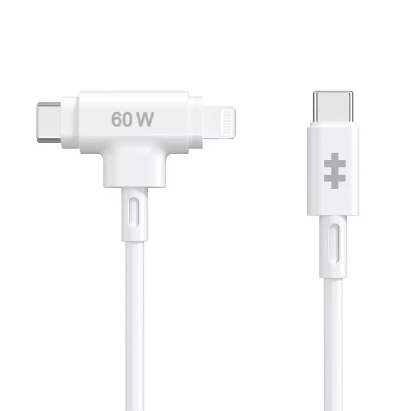 HYPER HyperJuice USB kabelis USB 2.0 1,5 m USB C USB C/Lightning baltas