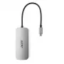7‑in‑1 USB‑C Dongle Acer — USB 3.2 Gen 1 Type‑C, 3x USB‑A, HDMI, SD/MicroSD, 100 W PD, sidabrinis