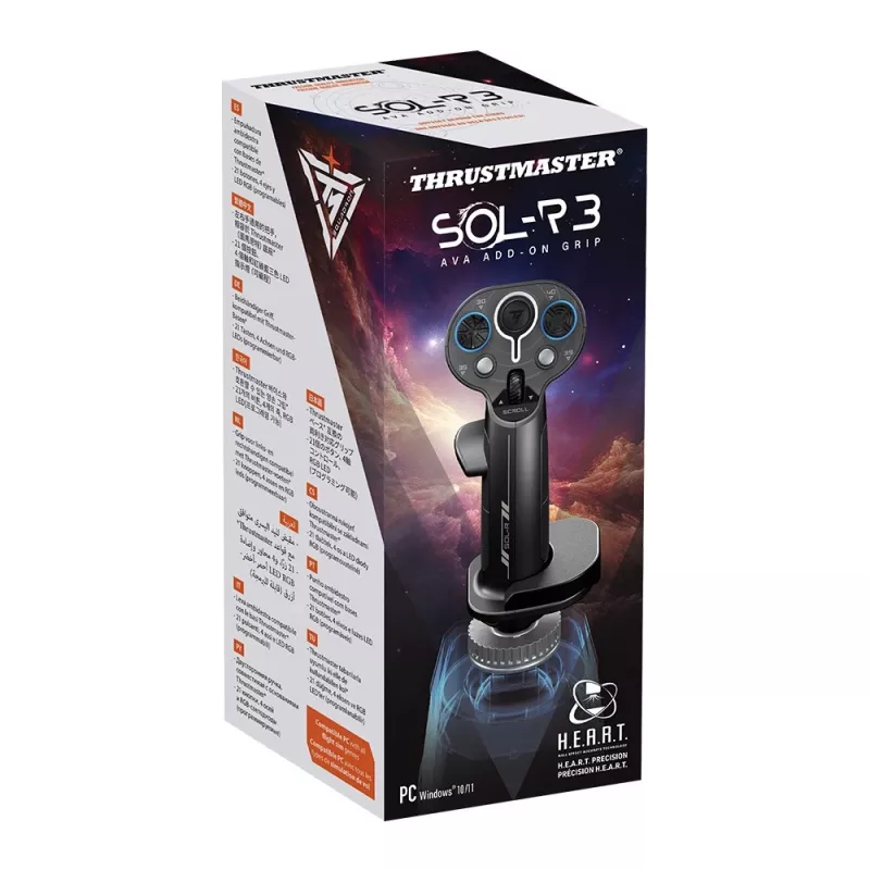 Flightstick add-on grip Thrustmaster Sol-R 3 AVA, juoda, USB Type-C, analoginė/skaitmeninė, PC, 75×115×200 mm