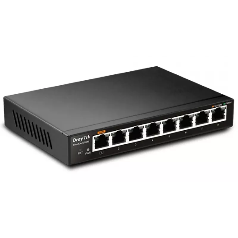 Nevaldomas L2 gigabitinio eterneto komutatorius Draytek VigorSwitch G1080, juodas