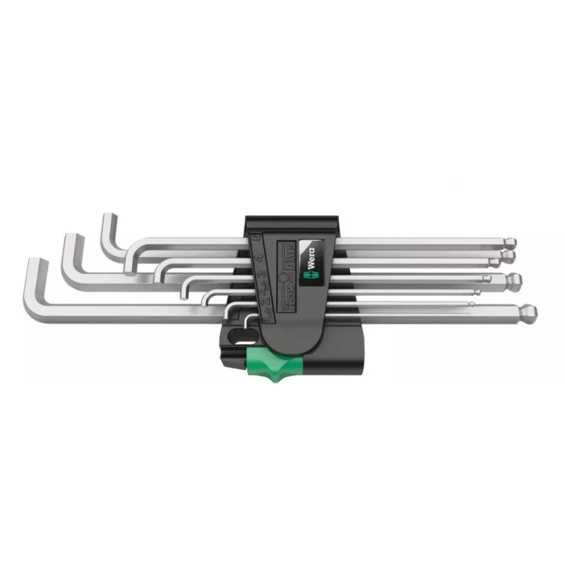 Wera 950/9 Hex-Plus 4 L-raktų rinkinys, metrinis, chromuotas
