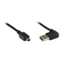 USB 2.0 EASY Plug A į Mini-B jungties laidas, kampinis, juodas, 5 m