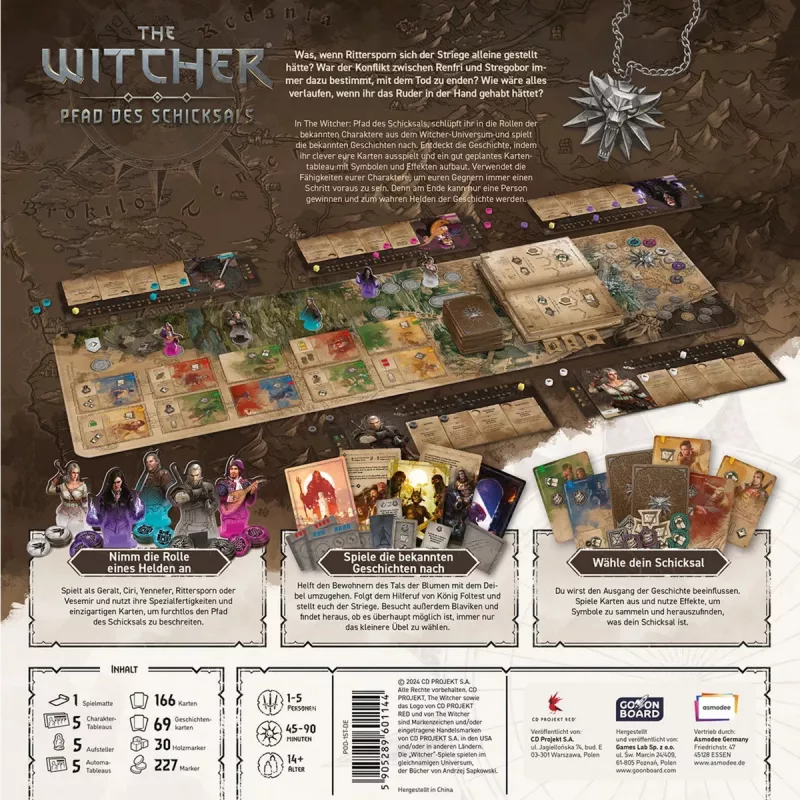 Stalo žaidimas Asmodee The Witcher: Pfad des Schicksals – stalo nuotykių žaidimas, paremtas scenarijais