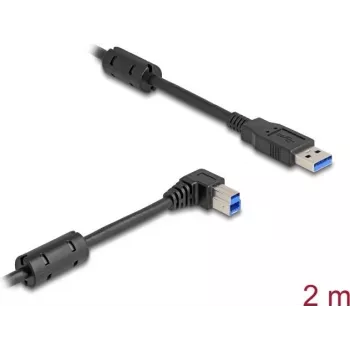 DeLOCK USB laidas Type-A kištukas į Type-B kištuką 90° kampuotas 2 m