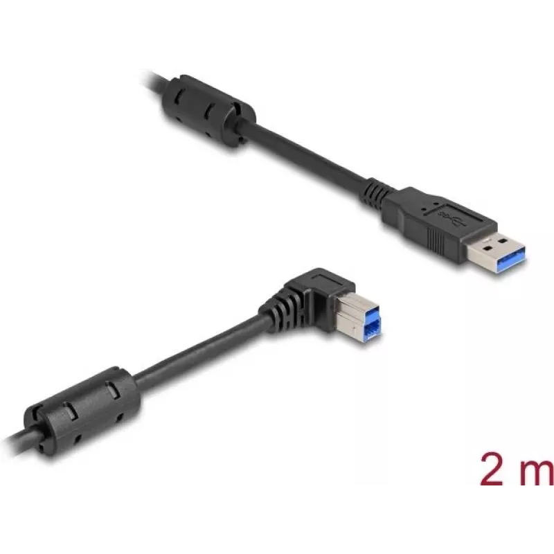 DeLOCK USB laidas Type-A kištukas į Type-B kištuką 90° kampuotas 2 m