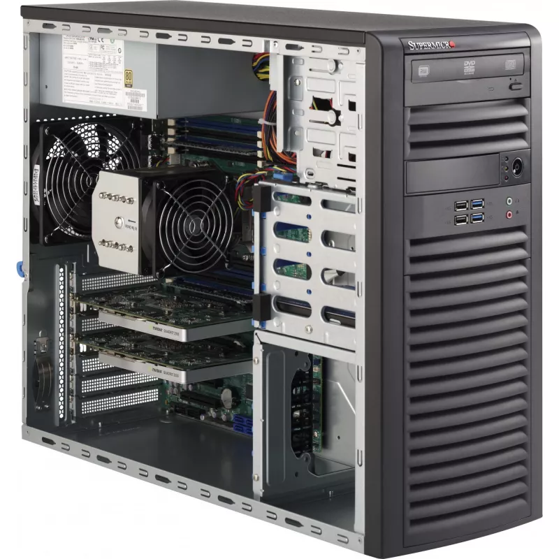 Supermicro - SuperChassis 732D4-903B (juodas) - Bokštas - E-ATX 900 W juodas USB / garso lizdas