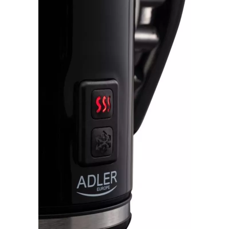 Automatinis pieno putotuvas / šildytuvas Adler AD 4478 — nerūdijančio plieno dubuo, 240 ml talpa, 500 W, karštas ir šaltas