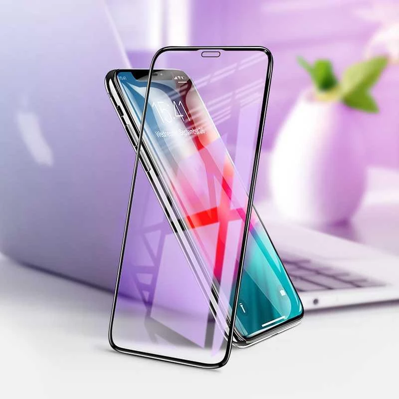 Grūdinto stiklo ekrano apsauga Devia Van Anti-blue Ray, skirta iPhone XR 6.1, juoda