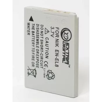Įkraunama fotoaparato baterija extra digital EN-EL8 3,7 V 1050 mAh, skirta Nikon