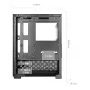 “Mini Tower” PC korpusas TACENS Mars Gaming MC-SE2 — Mini-ITX / Micro-ATX, juodas, šoninis langas, apatinis PSU, palaiko 2x2.5 colio + 1x3.5 colio