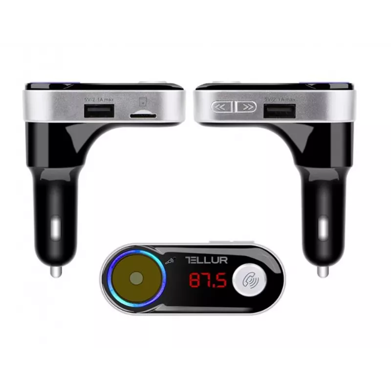 FM siųstuvas Tellur FMT-B2 juodas Bluetooth 5.0 USB automobilio garso atkūrimui
