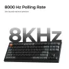 Mechaninė klaviatūra Keychron V3 Ultra 8K — laidinė ir Bluetooth, QWERTY išdėstymas, RGB LED, juoda