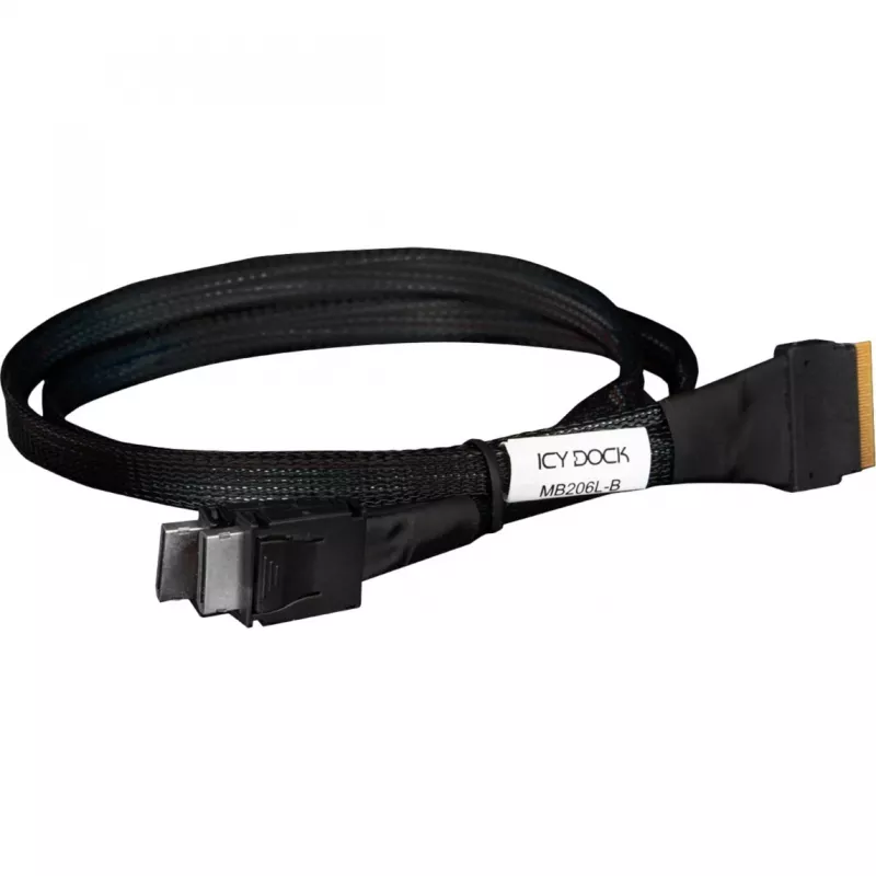 Vidinis SAS kabelis RAIDSONIC MB206L-B plonas 50 cm SAS 8i į OCuLink 4i