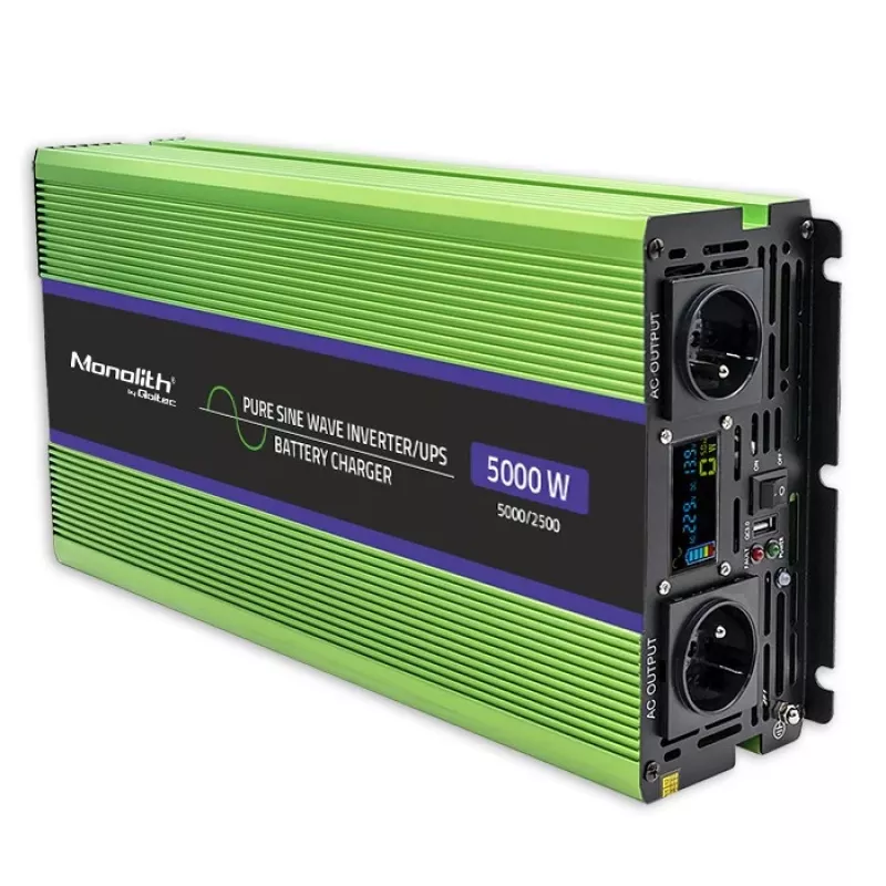 Qoltec Monolith maitinimo adapteris Auto 5000 W žalias