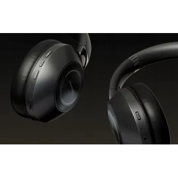 Ausinės Vention NBBB0 SoundMate S11 — belaidės Bluetooth 5.3 ausinės su ausies kabliuku, įkrovimo dėklas 400 mAh, iki 20 val., juodos