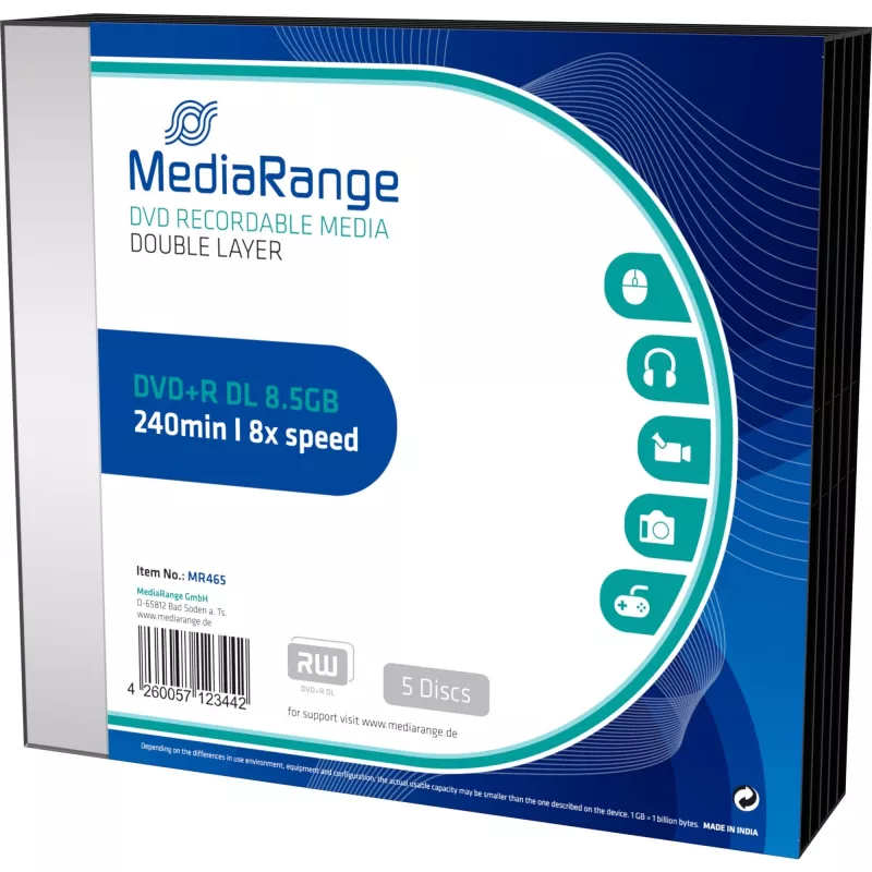 DVD+R DL MediaRange MR465 8,5 GB 5 vnt.