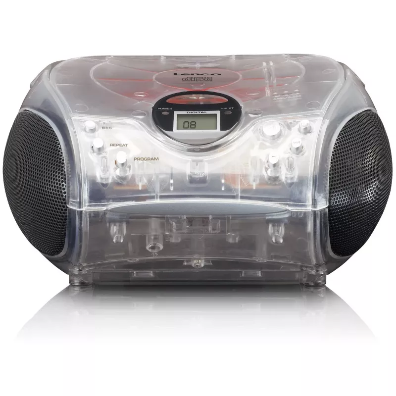 Nešiojamasis radijo CD grotuvas Lenco SCD-24TR — FM, 4 W išvestis, LCD, teleskopinė antena, AC/DC, 6×C baterijos