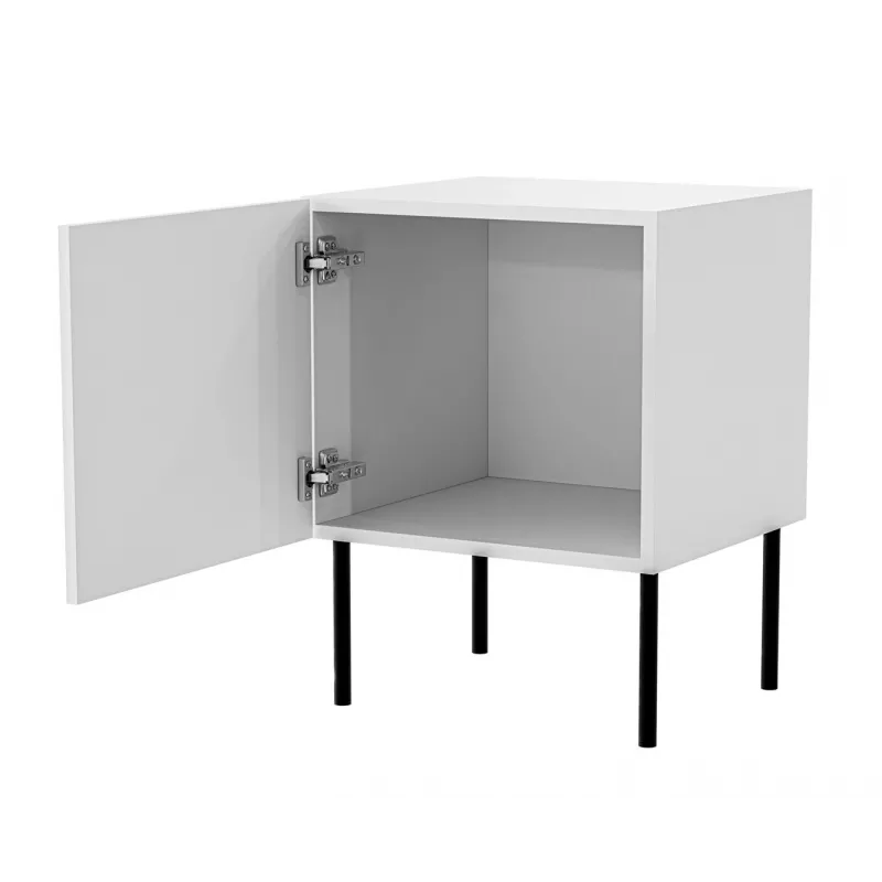 Naktinių staliukų rinkinys 2 vnt. cama meble PALAZZO BIS 45×39×A59 cm, balta matinė, MDF/medžio drožlių plokštė