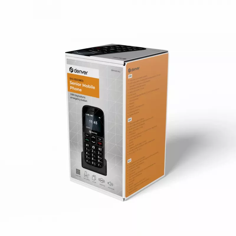 Mobilusis telefonas DENVER BAS-18500MEB 1,77 col. Dual SIM, 2G, 128x160, 800 mAh, juodas