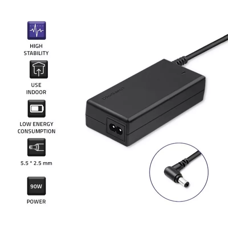 Qoltec 50075.90W Maitinimo adapteris ASUS | 90W | 19V | 4.9A | 5.5*2.5 | +maitinimo kabelis