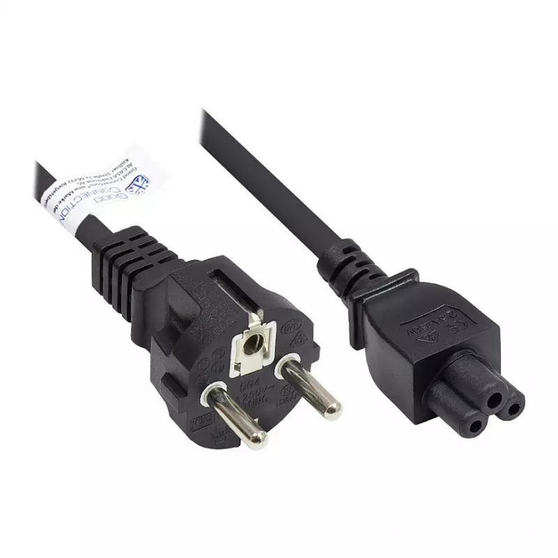 Good Connections įžemintas kištukas į C5, juodas, 3 m