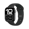Apple Watch Series 10 GPS 46mm Jet Juoda aliuminio korpusas su juodu sportiniu dirželiu – M/L