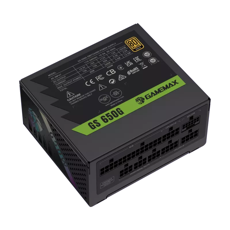 Gamemax maitinimo blokas, 80 PLUS, Gold | GS 650G | 650 W