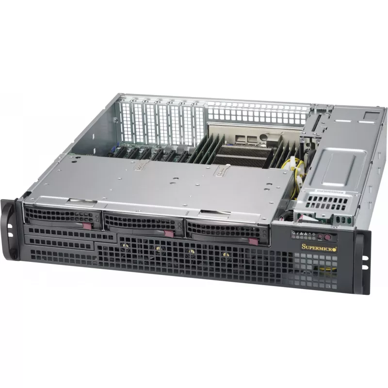Serverio korpusas Supermicro CSE-825MBTQC-R802LPB stovo, juodas