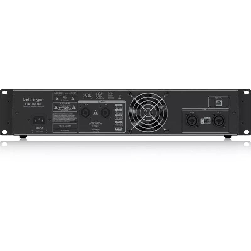 Behringer NX1000D garso stiprintuvas, skirtas pasirodymams/scenai, juodas
