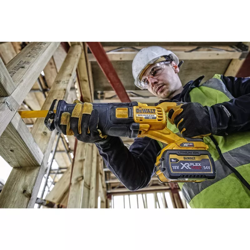 DEWALT DCS389NT stūmoklinis pjūklas FlexVolt 54V TSTAK juodas, geltonas
